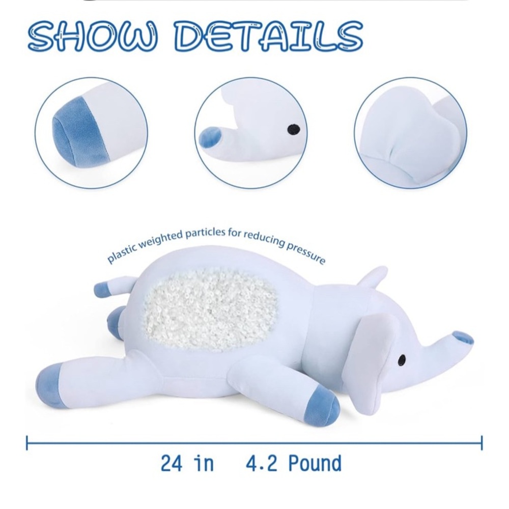 Wepop weighted plush elephant. NWT!!!